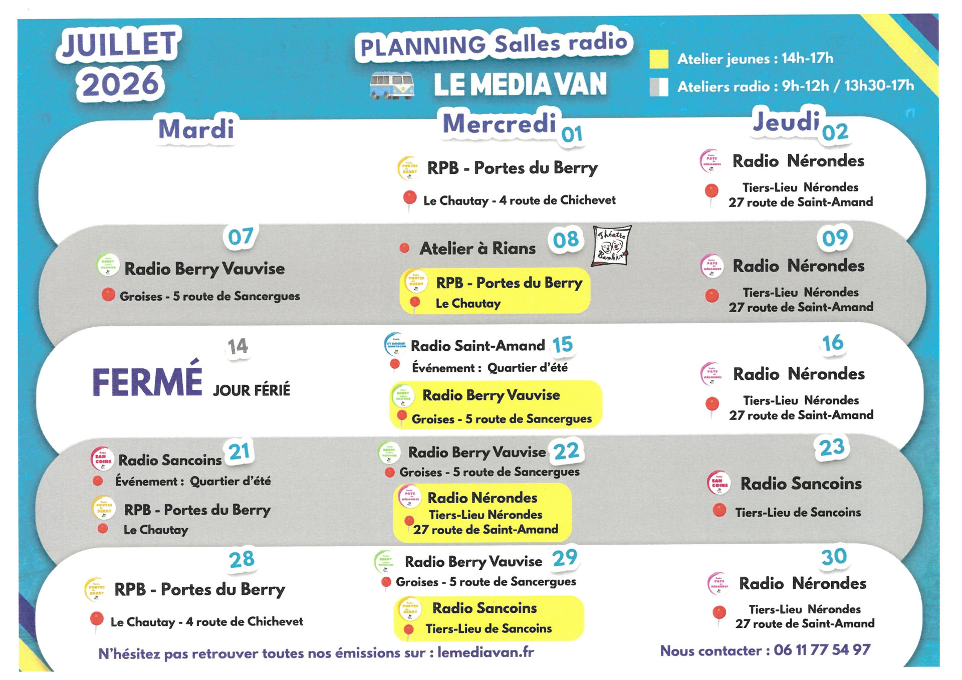 Programme juillet 2026